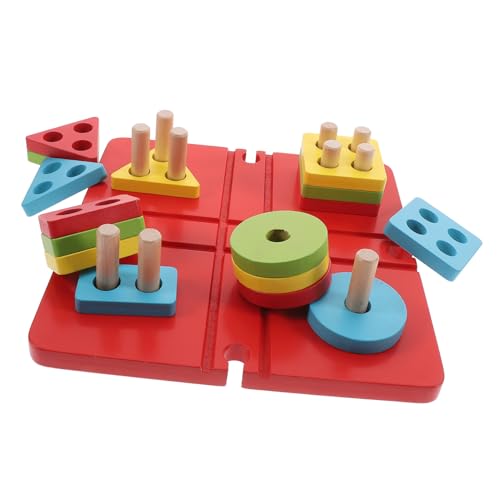 KONTONTY Pädagogisches Form-Matching-holzspielzeug Für Kleinkinder 4 Sets Baby-Form-Puzzle-Spielzeug Für Jungen Und Mädchen Lernspielzeug von KONTONTY