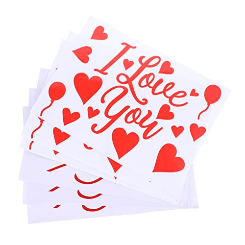 KONTONTY 1 Set 6 Stück Ballonaufkleber Hochzeitsdeko Dekoration Brautballons „Ich Liebe Dich“ Ballon Valentinstag Ballonaufkleber Ballonpaare Ballonaufkleber Für Die Liebe Rot PVC von KONTONTY