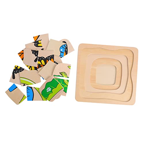 KONTONTY 1 Satz Puzzle aufwachsen Tierspielzeug aus Holz Lernspielzeug für Kleinkinder Kinderspielzeug interaktives Spielzeug Tiere Kleinkindpuzzles aus Holz Puzzle-Spielzeug Holzpuzzle von KONTONTY