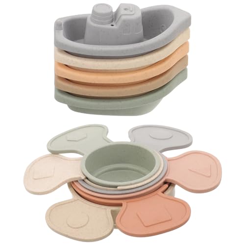 KONTONTY Baby-badespielzeug Badeset Stapelbecher Und Schwimmendes Badespielzeug Für Kleinkinder Sicherer Kunststoff KONTONTY Baby-badespielzeug Badeset Stapelbecher Und Schwimmendes Badespielzeug Für Kleinkinder Sicherer Kunststoff von KONTONTY