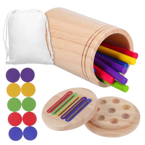 KONTONTY 1 Set Color Matching Cup Und Sticks Educational Classification Cup Farbsortierstöcke Für Kleinkindspielzimmer Wichtig von KONTONTY