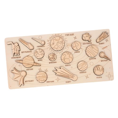 KONTONTY 1 Set Cosmic Kognitive Puzzle Puzzles Weltraum Sonnensystem Lernpuzzle Sonnensystem Für Sonnensystem Puzzle Planet Holz von KONTONTY