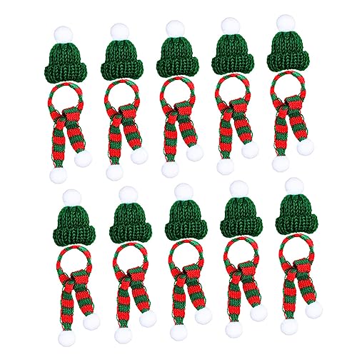 KONTONTY Weihnachtsdeko 1 Set Handgefertigt Gestrickt Dekoration Für Puppen Weihnachtspflanzen-Ornament-Set von KONTONTY