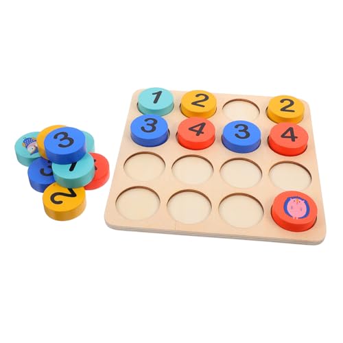KONTONTY 1 Set Holz Sudoku Brettspiel Sudoku Freizeitspielzeug Holzspielzeug Holzsteckbrett Sudoku Spiel Schach Kinderspielzeug Holzarithmetik Sudoku Sudoku Kinderspielzeug von KONTONTY