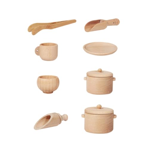 KONTONTY Set Mit 8 Stück Holzutensilien Kochgeschirr Spielzeug Kochspielset Spielzeug Geschirr Küchenspielzeug KONTONTY Set Mit 8 Stück Holzutensilien Kochgeschirr Spielzeug Kochspielset Spielzeug Geschirr Küchenspielzeug von KONTONTY