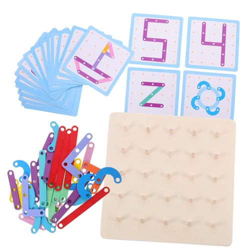 KONTONTY 1 Set Holzpuzzle Für Puzzles Aufklärungsspielzeug Kleinkindpuzzle Pädagogisches Geoboard Geometrie Mathematikspielzeug Kinderpuzzlespielzeug Lernspielzeug Geometrisches von KONTONTY