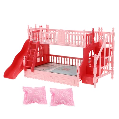 KONTONTY 1 Set Mädchen-puppenhaus-möbel-Set, Puppen-doppelbett, Miniatur-möbel, Puppenhaus-Miniatur-Bett, Miniatur-möbel, Puppenhaus-Schlafzimmer-Layout-möbel von KONTONTY