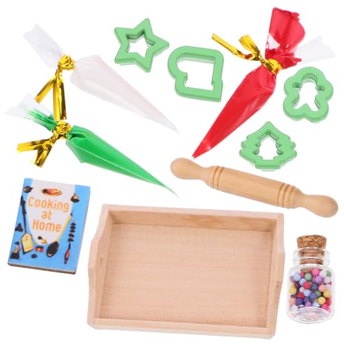 KONTONTY Miniatur-Szene Puppenhaus Zubehör Puppenhaus Kochen Spielset Spielzeug Backen Zubehör Set Grüne Serie von KONTONTY