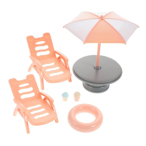 KONTONTY 1 Set Miniatur-strandkorb-, Mini-möbel, Mini-hausbedarf, Mini-, Strandkorb-Set, Kinder-strandspielzeug-Set Mit Miniatur-möbeln von KONTONTY