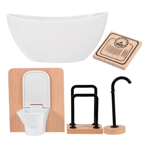 KONTONTY Realistisches Miniatur-Badezimmer-spielset Für Puppenhaus Im Maßstab 1:12 Puppenmöbel-Set Dusche Und Badewanne KONTONTY Realistisches Miniatur-Badezimmer-spielset Für Puppenhaus Im Maßstab 1:12 Puppenmöbel-Set Dusche Und Badewanne von KONTONTY