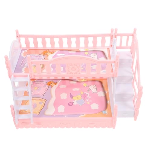 KONTONTY Puppenhaus Bett Satz Miniaturmöbel Doppelschichtiges Puppenbett Kunststoff Zubehör Für Puppenhaus Spielzeug KONTONTY Puppenhaus Bett Satz Miniaturmöbel Doppelschichtiges Puppenbett Kunststoff Zubehör Für Puppenhaus Spielzeug von KONTONTY