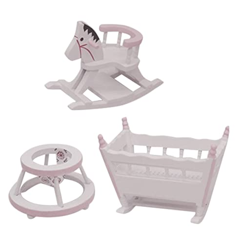 KONTONTY 1 Set Puppenhausmöbel Modell Miniatur Wiege Kleine Puppenhausmöbel Mini Kinderzimmermöbel Puppenhaus Schlafzimmermöbel Mini Möbel Für Puppenhaus Kinderzimmermöbel Holz von KONTONTY