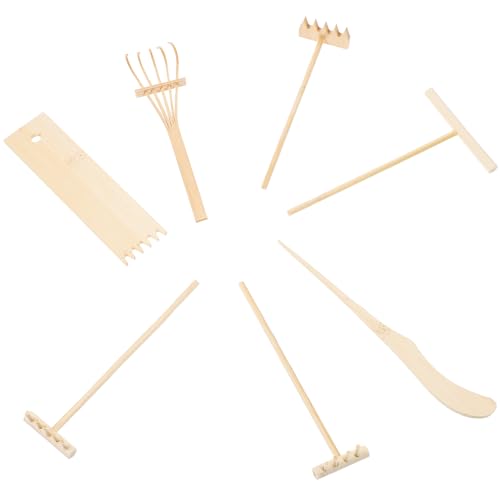 KONTONTY Mini-rechen-Set für Sandkästen 7-teilig Holz Miniatur-rechen Dekorative Rechen für Zen-Garten Zimmerdekoration KONTONTY Mini-rechen-Set für Sandkästen 7-teilig Holz Miniatur-rechen Dekorative Rechen für Zen-Garten Zimmerdekoration von KONTONTY