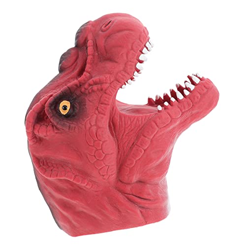 KONTONTY 1 Stück Dinosaurier-handpuppe Fingerpuppe Dinosaurier-fingerspielzeug Spielzeuge Dino-Kopf-fingerspielzeug Mini-Spielzeug Kind Kopf Eines Dinosauriers Rot Tier von KONTONTY