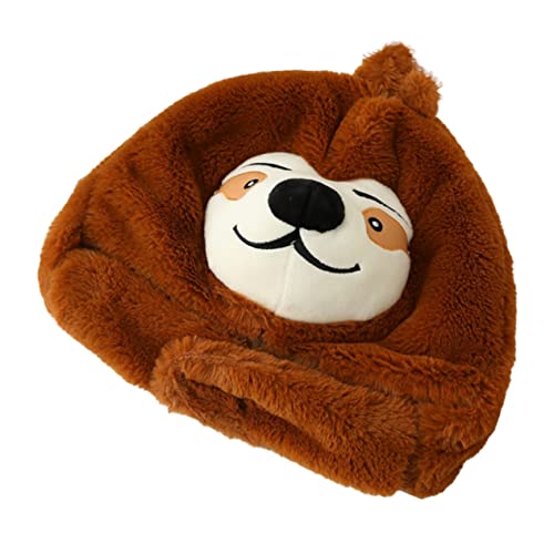 KONTONTY 1stück Sloth Hut Kopf Hut Plüsch Kopfbedeckung Für Partys Und Rollenspiele Warm Gemütlich Und Exquisit Für Foto-Requisiten Und Tägliches Tragen von KONTONTY