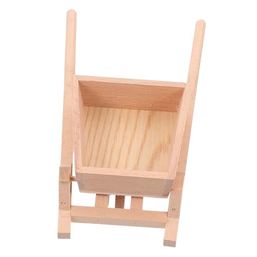 KONTONTY 1 Stück Kleines Landwirtschaftliches Werkzeugmodell Mini-schubkarre Accessoires Für Die Gartendekoration Spielzeugschubkarre Minikipper Feengarten Dekore DIY Mini Hölzern von KONTONTY