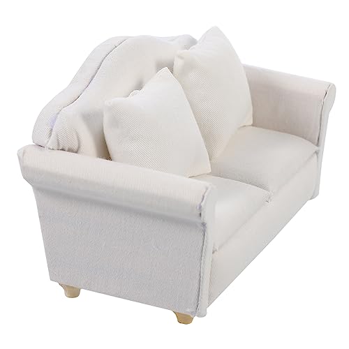 KONTONTY 1pc Miniatur Weiß Sofa Maßstab 1:12 Miniatur Möbel Für Puppenhaus Modell von KONTONTY