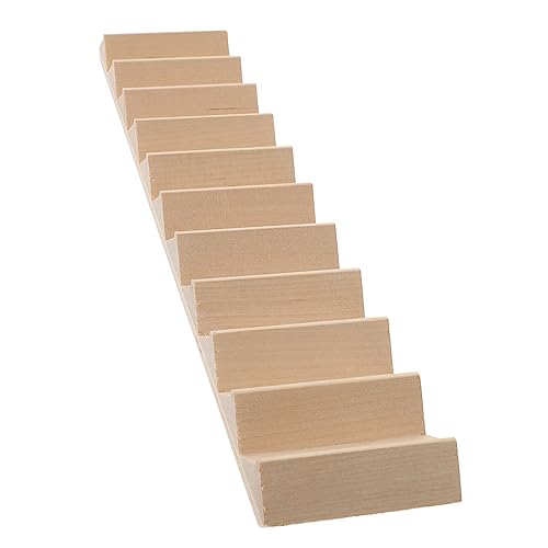 KONTONTY 1 Stück Mini Möbeltreppe Puppenhaus-kit-dekore Modell Der Puppenhaustreppe Unlackierte Treppen Selber Machen Artikel Braun Drinnen Möblierung Geländer Eng Bambus Beige von KONTONTY