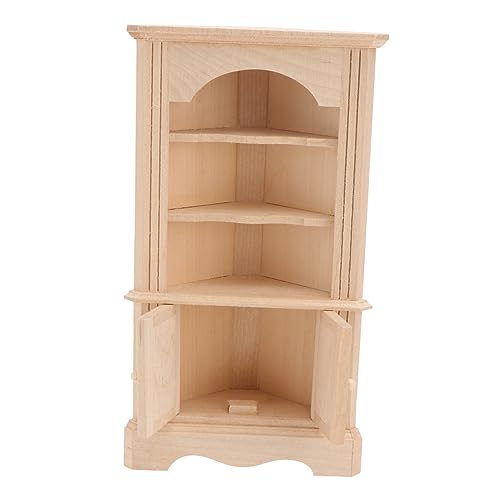 KONTONTY 1 Stück Möbel Modell für Puppenhaus Schrank mit Beweglichen Türen Kreatives Zubehör für Mini für Sammler und Handgefertigtes Möbelstück Naturfarbe von KONTONTY