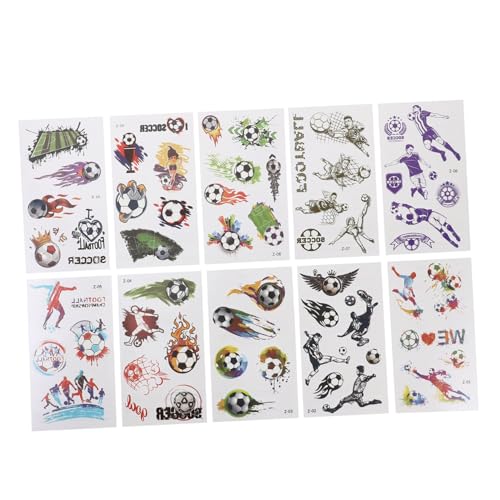 KONTONTY 10 Blätter Fußball Tattoos Temporäre Tattoos Für Kinder Fußball Aufkleber Aufkleber KONTONTY 10 Blätter Fußball Tattoos Temporäre Tattoos Für Kinder Fußball Aufkleber Aufkleber von KONTONTY