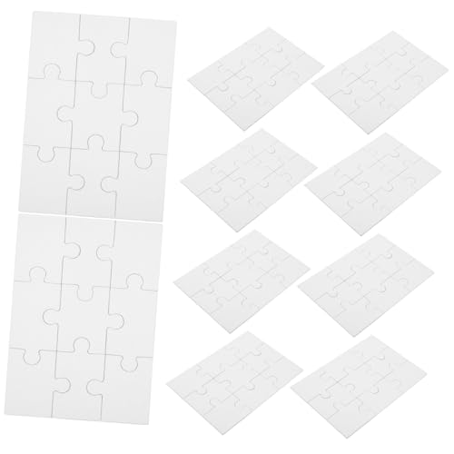 KONTONTY 10 Blätter Leere Puzzles DIY Puzzle Kinder Puzzle leeres Holzpuzzle übermalbare Puzzles Zeichnen von Puzzle-Handwerk Puzzle-Rohlinge zeichnen Sublimation weißer Schimmel schmücken von KONTONTY