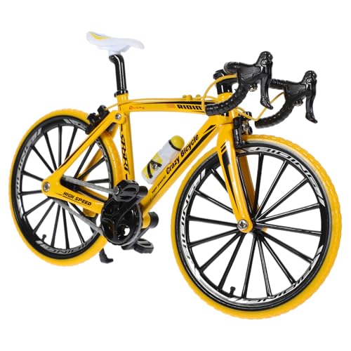 KONTONTY Alloy Craft Miniatur-fahrradmodell Im Maßstab 1:10 Spielzeug Lustige Heimdekoration Gelber Geschwungener Griff von KONTONTY