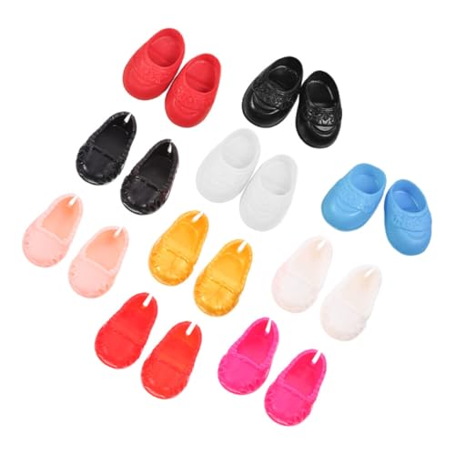 KONTONTY 10 Paare Schuhe Für Zubehör Winzig Puppe Ersatz Mini Kleine Hausrequisiten Spielzeughausschuhe Kleiner Schuhschmuck Plastik von KONTONTY