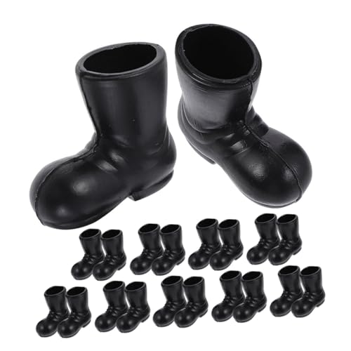 KONTONTY 10 Paare Weihnachtsstiefel Miniatur Weihnachten klein mit Figuren weihnachtsdekoration mini Schuhe Weihnachtsschuhe dekorative Minischuhe Mini-Schuhe Abs Black von KONTONTY