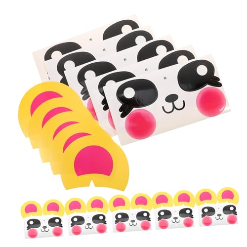 KONTONTY Aufkleber Zum Basteln 10 Sets Selbstklebende Cartoon-tiergesichtsaufkleber Dekorative Aufkleber Für Partys Lustig Und Ausdrucksstark von KONTONTY