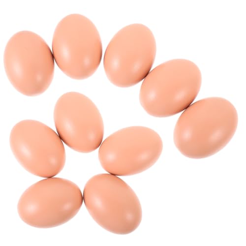 KONTONTY 10 Stück Bemalten Spielzeugeier künstliche Eier zum Dekorieren Huhn Kleinkinder Party-Ei-Dekorationen Simulation Eier Eierhölzer kreatives Ei Eierdekorationen Eier basteln Holz von KONTONTY
