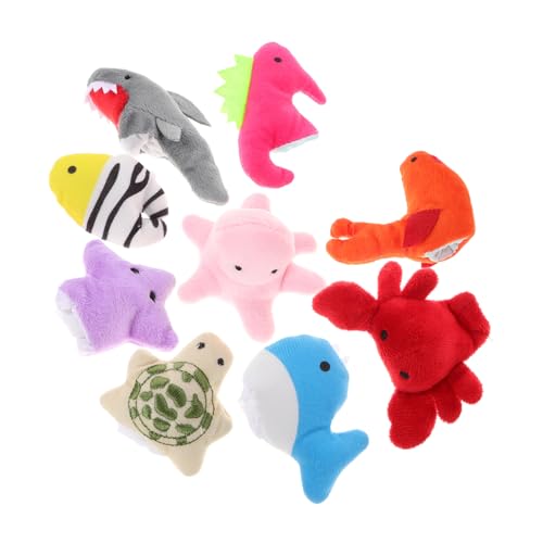 KONTONTY 10 Stück Dehnbare Fingerpuppen Meerestierpuppen Fingerpuppen Süße Fingerpuppen Zum Geschichten Erzählen Kinderspielzeug Eltern-Kind- Plüsch von KONTONTY