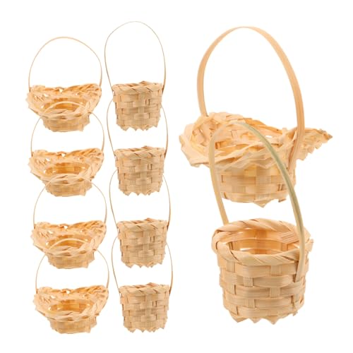 KONTONTY 10 Stück Für Imitationsarrangements Rattan Gärten Körbe Kleine Ausstellung Blumen Ostern Mit Gastgeschenken – Behälter Heimküche Ei Mini Picknick Hausbedarf Gewebte von KONTONTY