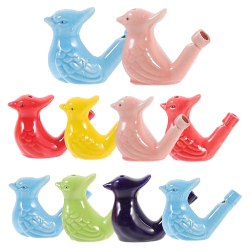 KONTONTY 10 Stück Keramische Vogelpfeifen Bunten Designs Spielzeugpfeifen für Musik und Lernspiele für Geburtstagsfeiern und Weihnachten KONTONTY 10 Stück Keramische Vogelpfeifen Bunten Designs Spielzeugpfeifen für Musik und Lernspiele für Geburtstagsfeiern und Weihnachten von KONTONTY