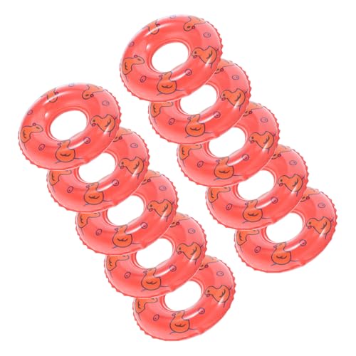 KONTONTY 10 Stück Kleine Entenschwimmring -Ornamente Kleinkind Spaß Mini Schwimmer funkeln deko Schwimmring-Ornamente Requisiten für Schwimmringe kleine Schwimmringe PVC rot KONTONTY 10 Stück Kleine Entenschwimmring -Ornamente Kleinkind Spaß Mini Schwimmer funkeln deko Schwimmring-Ornamente Requisiten für Schwimmringe kleine Schwimmringe PVC rot von KONTONTY