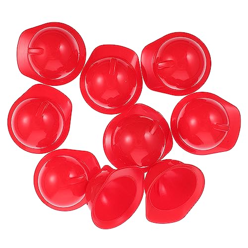 KONTONTY 10st Mini-spielzeughelm Modell Spielzeugpuppenhelm (10 Helme in Leuchtendem Rot) Puppe Mini-Hut Spielparty Kappen Mini-bauhut Mini-bauhüte Kreativer Minihelm Wein Haustier Abs Pack von KONTONTY