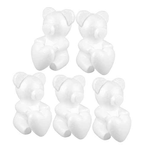 KONTONTY 10 Stück Liebesblasenmodell bastelzeug Craft blumenarrangement Bären zum Basteln Schaumform tragen Creme schokoladenform Bärenherzform Herzform für Partydekoration Poly-Drache Weiß von KONTONTY