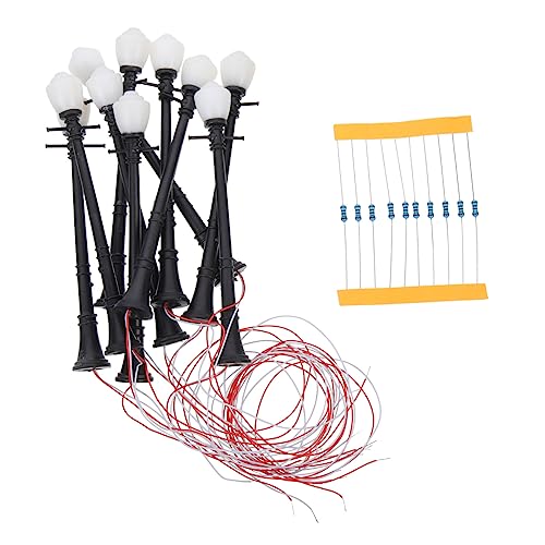 KONTONTY 10 Stück Maßstab Weiße LED Lichter Dekorative Modellbau lampen für Sandtisch Landschaft Mini Haus Deko Stabiles Design mit Flachem Boden von KONTONTY