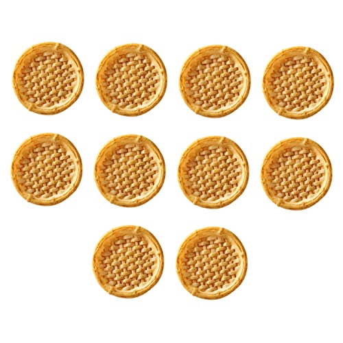 KONTONTY 10 Stück Mini Bambuskiste Werkzeug kleines Hauszubehör Zubehör für Puppenhäuser kleine Hausdekoration Puppenhausverzierung Mini House Prop Puppenhaus-Layout Harz Gelb von KONTONTY