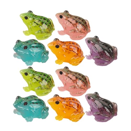 KONTONTY 10 Stück Mini Frosch Dekorationen Miniatur Heimdekoration Lustige Schreibtischdekoration Frosch Dekorationen Für Büro Puppenhaus Frosch Figur Lebhafte Frosch von KONTONTY