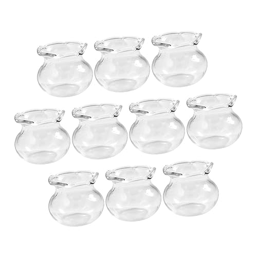 KONTONTY 10 Stück Mini- - bastelset basteln für bastelzeug für bastelsets für Herzstück Tischdekoration Mini-Aquarium winzige Dinge Glas Transparent von KONTONTY