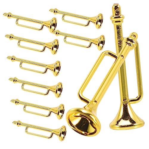 KONTONTY 10 Stück Musikinstrumentenmodellzubehör Puppenhaus Musikinstrumente Maßstab 1 12 -Trompete Mini-Sachen Mini-Spielzeugtrompete Miniatur-Trompetenspielzeug Plastik Golden KONTONTY 10 Stück Musikinstrumentenmodellzubehör Puppenhaus Musikinstrumente Maßstab 1 12 -Trompete Mini-Sachen Mini-Spielzeugtrompete Miniatur-Trompetenspielzeug Plastik Golden von KONTONTY
