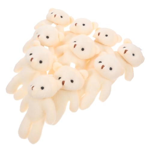 KONTONTY 10 Stück Pendellanzpuppe Karikatur weiche Stofftiere Puppen winzig Babys kuschelbären Little Bear Bärenspielzeug für Partygeschenke tragen PP Baumwolle Beige von KONTONTY