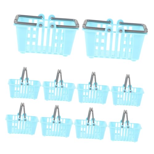 KONTONTY 10 Stück Puppen-Einkaufskorb puppenhaus einkaufskorb Mini Körbe Korb-Puppenhaus-Einkaufs-Requisiten puppenhaus Korb puppenhaus zubehör mini Miniaturkorb Plastik von KONTONTY