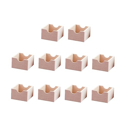 KONTONTY 10 Stück Puppenhaus Miniatur Holz Aufbewahrungsbox Leichte Kleine Behälter für Figuren und Dekoration Robustes Geruchloses Material als Ornaments und Fotorequisiten für von KONTONTY