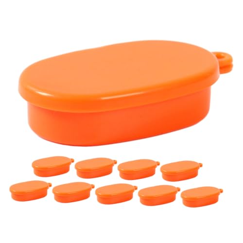 KONTONTY 10 Stück Schachtel Simulierte Lunchbox Schaufenster Requisit Miniatur-Requisite Entzückendes Kinderspielzeug Puppenhausdekoration Landschaftsschmuck Plastik Orange von KONTONTY