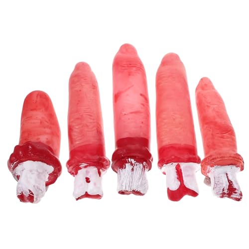 KONTONTY 10 Stück Teiliges Blutige Fake Finger Requisiten für Halloween Dekoration Realistische Abgetrennte Finger für Grusel Partys Cosplay und Schaurige von KONTONTY