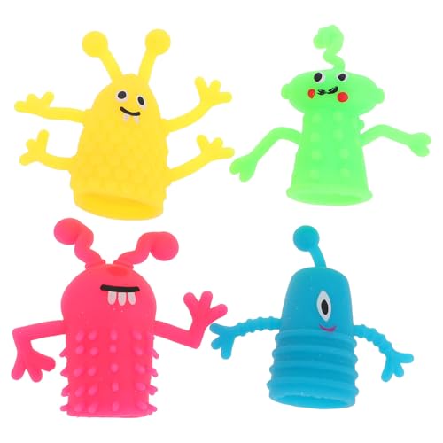 KONTONTY 10 Stück Teiliges Halloween Mini Fingerpuppen aus TPR Bunte Cartoon Kreaturen Handspielzeug Leicht Wiederverwendbar Fördert Kindliche Fantasie für Halloween Deko und Partyspaß von KONTONTY