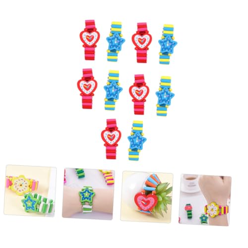 KONTONTY 10stücke Holzspielzeug Junge Mädchen Uhr Spielzeug Lernspielzeug Kinderspielzeug Holzspielzeug Pädagogisches Kinderspielzeug Aus Hochwertigem Material Für Dauerhaften Gebrauch von KONTONTY