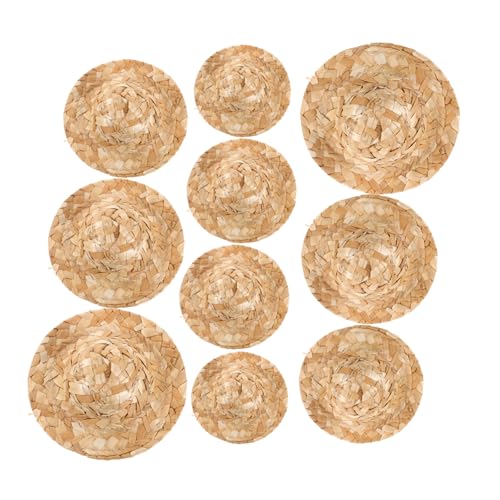 KONTONTY 10 Stück Teiliges Mini Strohhut Handgefertigte Miniatur Hüte aus Naturstroh Leichte Runde Cowboykappen für Puppenhaus Dekoration DIY Bastelbedarf und Figurenzubehör KONTONTY 10 Stück Teiliges Mini Strohhut Handgefertigte Miniatur Hüte aus Naturstroh Leichte Runde Cowboykappen für Puppenhaus Dekoration DIY Bastelbedarf und Figurenzubehör von KONTONTY