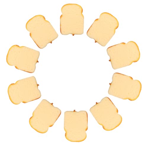 KONTONTY 10 Stück Teiliges Realistische Falsche Toastscheiben Modell für und Bäckereidekoration Vielseitig Einsetzbar als Party Deko und Detailgetreues Display Zubehör von KONTONTY